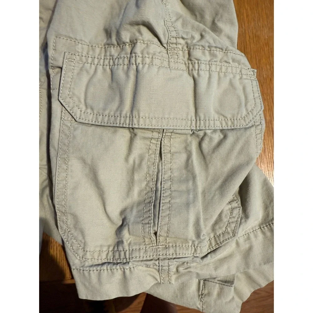 Eddie Bauer Cargo Shorts Mens 38(40) Beige Outdoor Hiking Cotton Pockets Ripstop